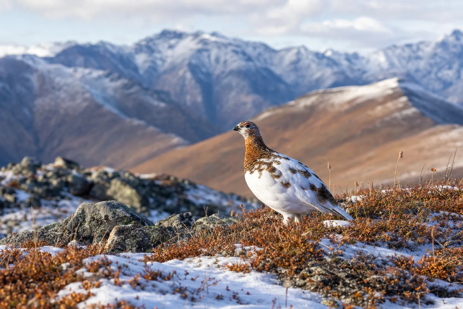 Ptarmigan in its natural habitat