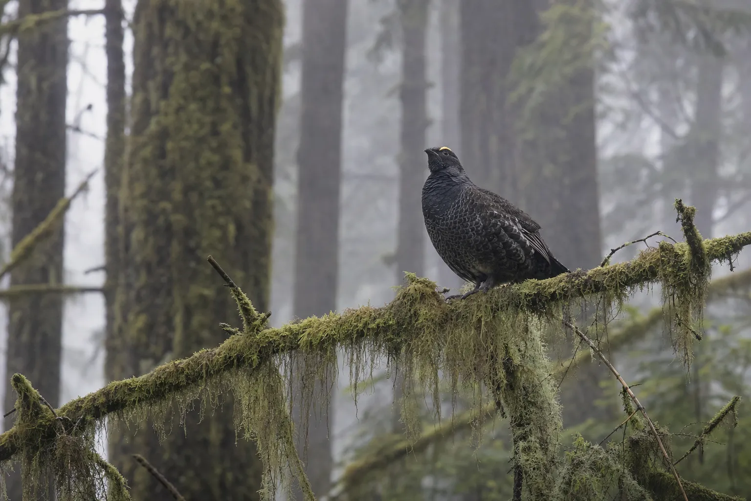 Sooty Grouse in its natural habitat